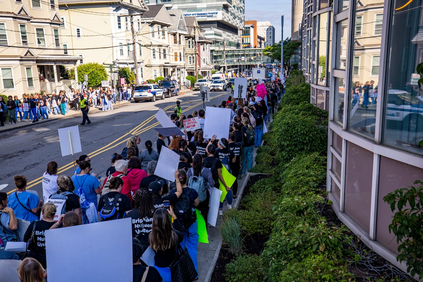 Brigham and Women's Hospital nurses walk out, beginning largest nurses strike in state history