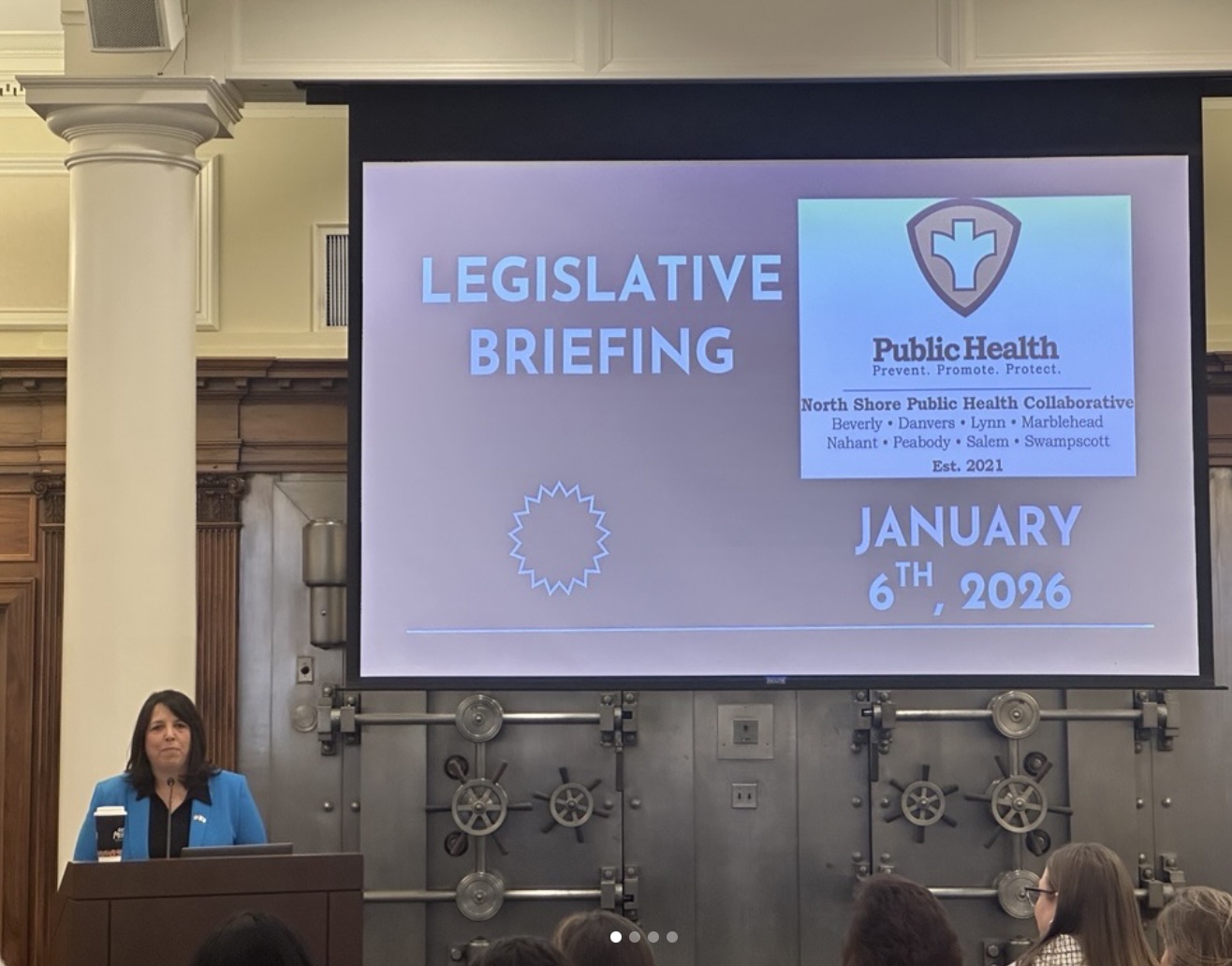 Thank you to Lieutenant Governor Kim Driscoll and Department of Public Health Commissioner Dr. Robbie Goldstein for participating in an important legislative briefing in Salem today about public health programs and services provided in the district.