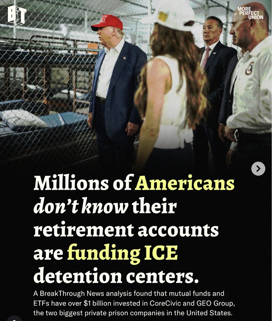 Is your retirement money funding ICE detention centers?