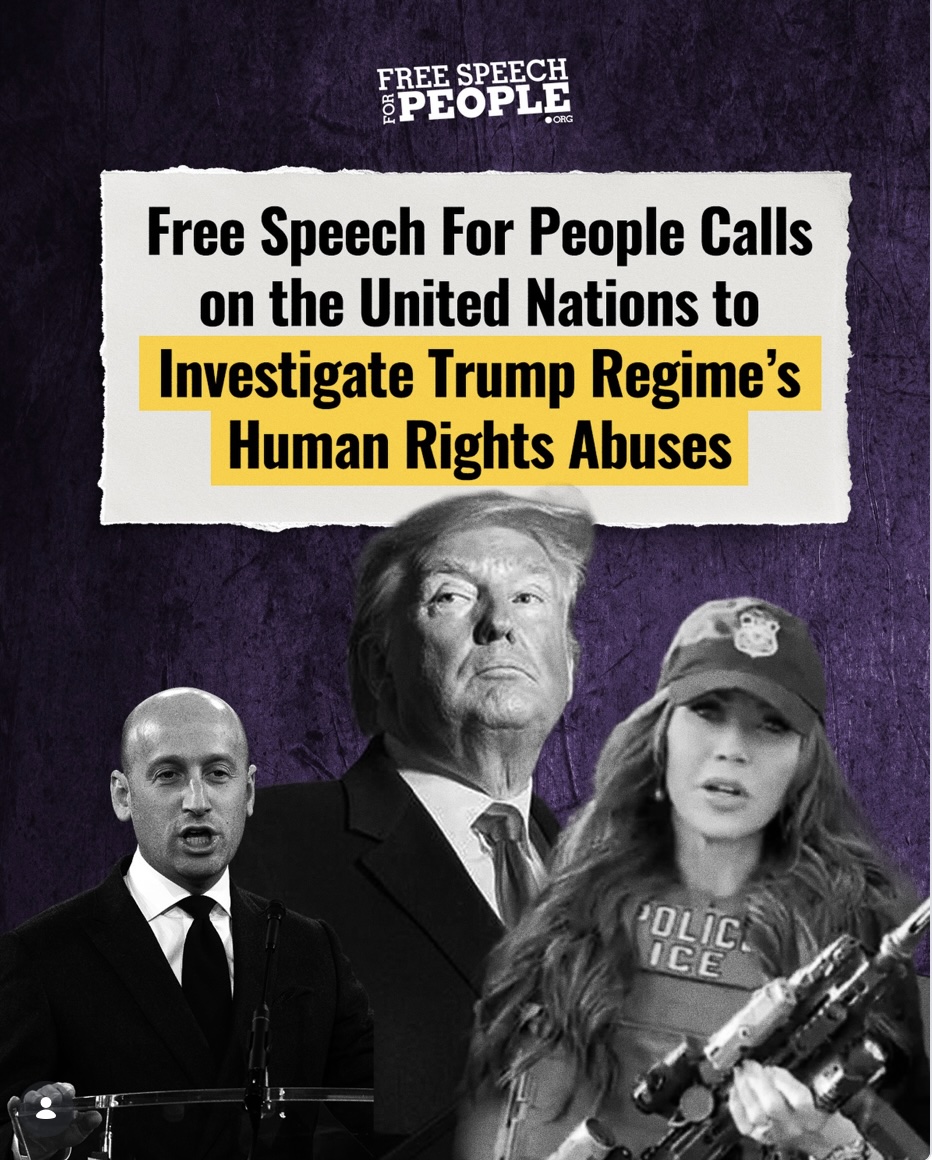 BREAKING: We are officially calling on the UN Human Rights Council to thoroughly investigate Trump and senior regime officials for their role in ICE’s unlawful, abusive, and racially or ethnically motivated assaults.