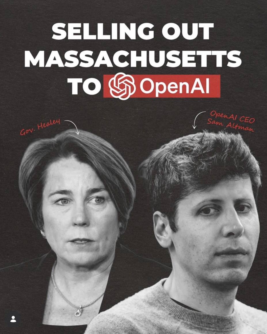 Last Friday, Governor Healey committed Massachusetts to a three-year, multimillion-dollar contract with a single company, OpenAI, to deploy its AI tool for all 40,000 executive branch employees. 