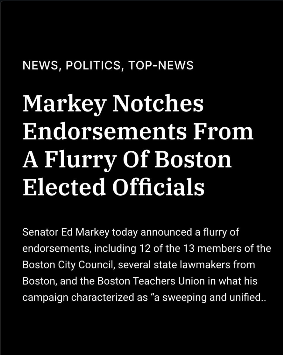 Honored to have earned the endorsement of Boston’s City Councilors, our state elected leaders, and the Boston Teachers Union.