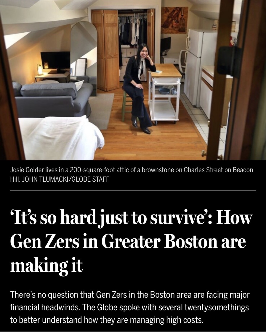 Young people are skipping meals, delaying medical care, and living in tiny apartments just to survive in Massachusetts, and one in four young adults is planning to leave.