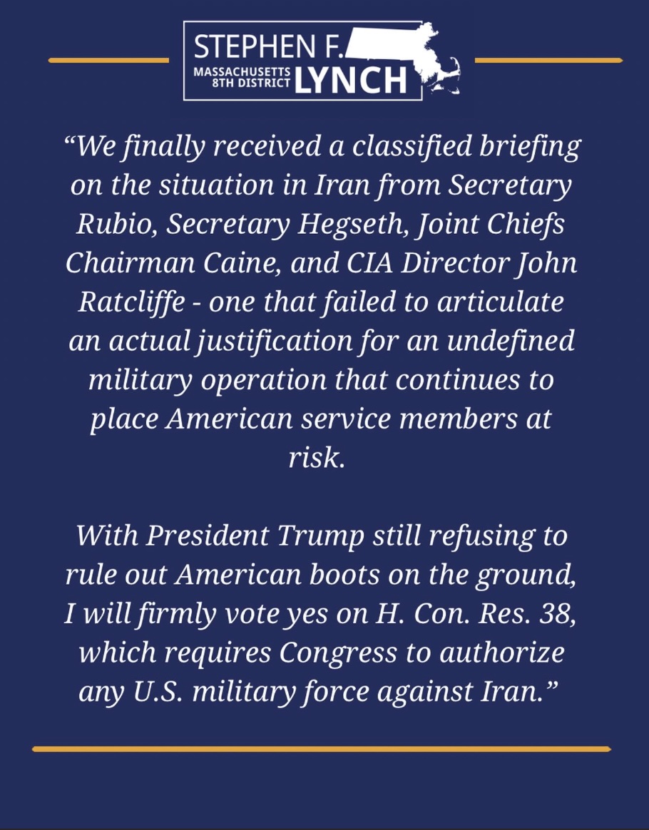 "We finally recieved a classified briefing on the situation in Iran..."