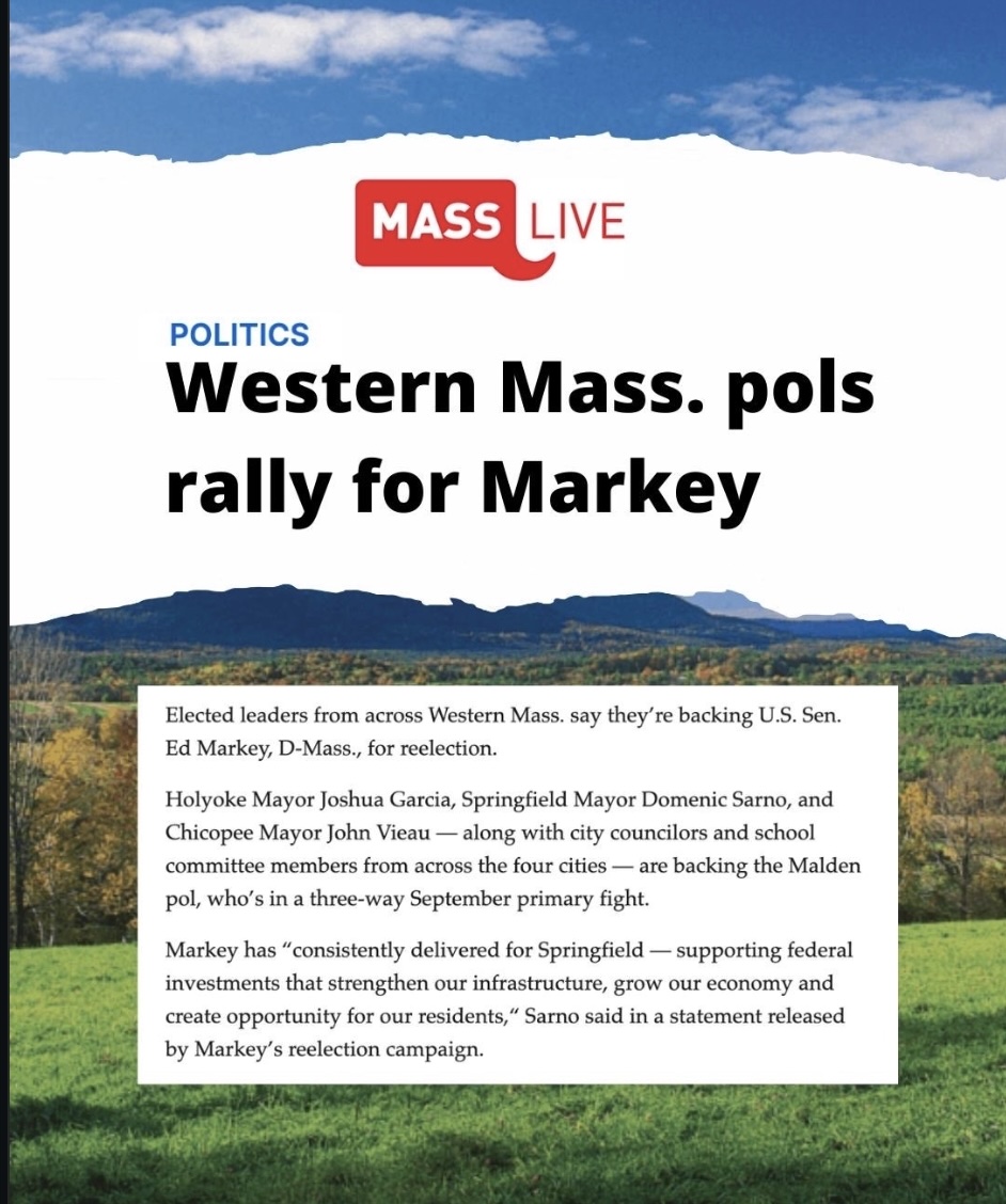 Grateful to earn the endorsements of leaders from across Western Massachusetts...