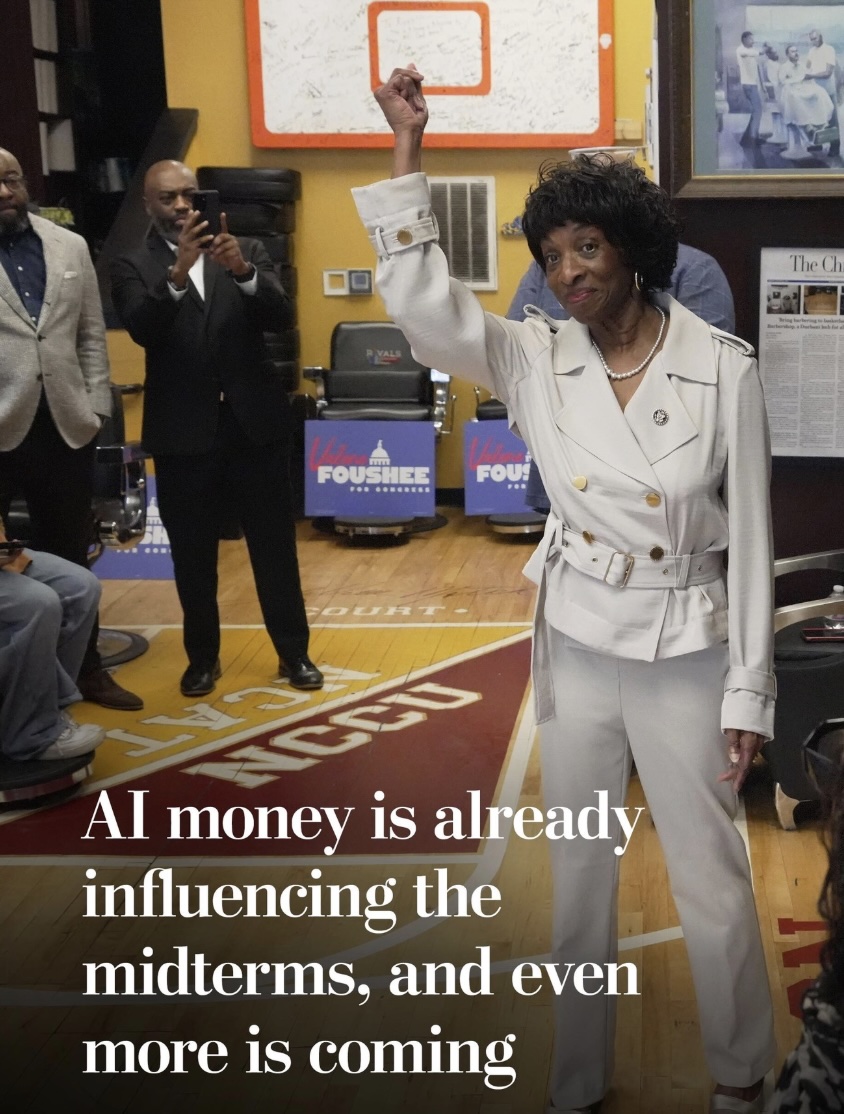 Money from artificial intelligence companies is flooding into the 2026 midterms.