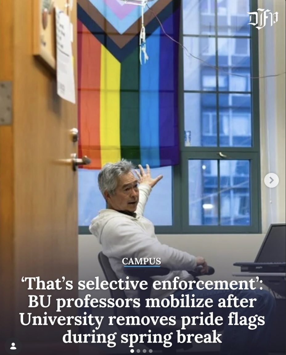 Faculty are speaking out against Boston University’s signage policy amid ongoing disagreements over the removal of public-facing pride flags in office windows, an issue faculty say is an unnecessary breach of free speech.