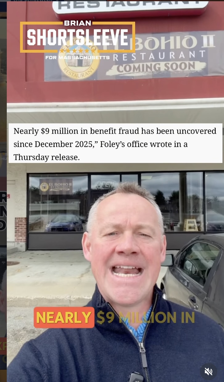 I’m standing in front of a restaurant in Leominster who’s owner stole almost $1 million in benefits. Maura Healey is not taking fraud seriously.