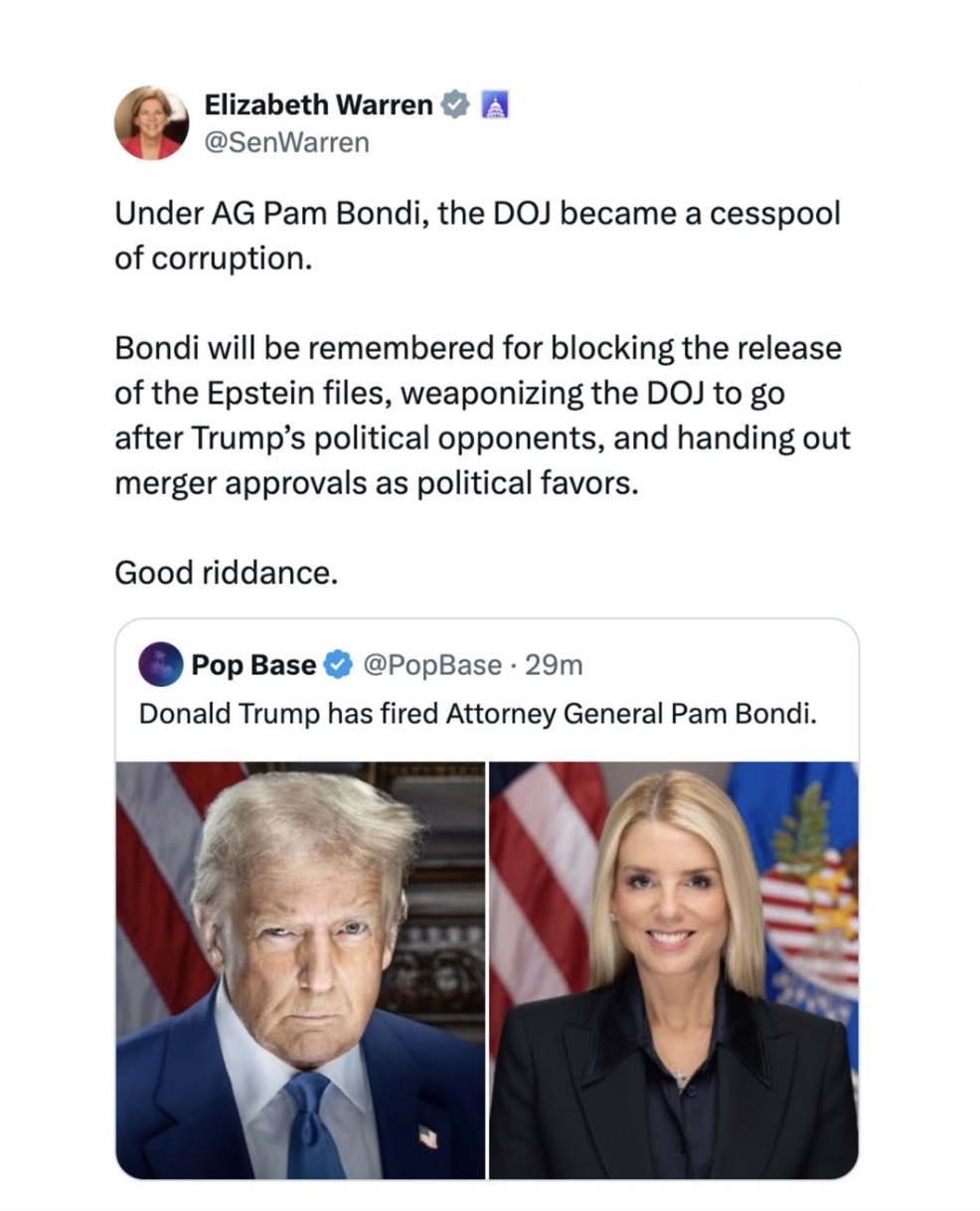 Under AG Pam Bondi, the DOJ became a cesspool of corruption.