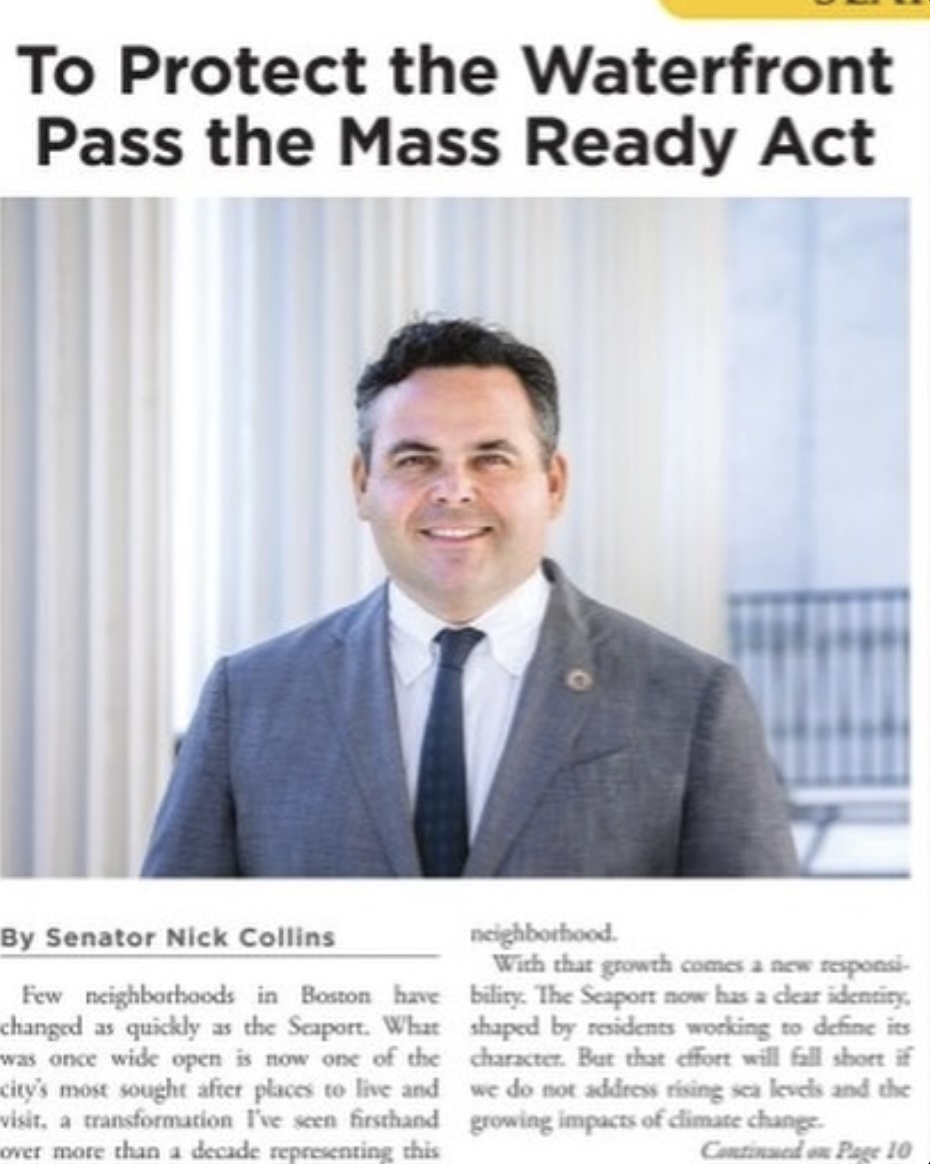 Last week, the Boston Guardian published my op-ed highlighting the importance of the Mass Ready Act as it pertains to coastal resiliency on Boston’s waterfront.