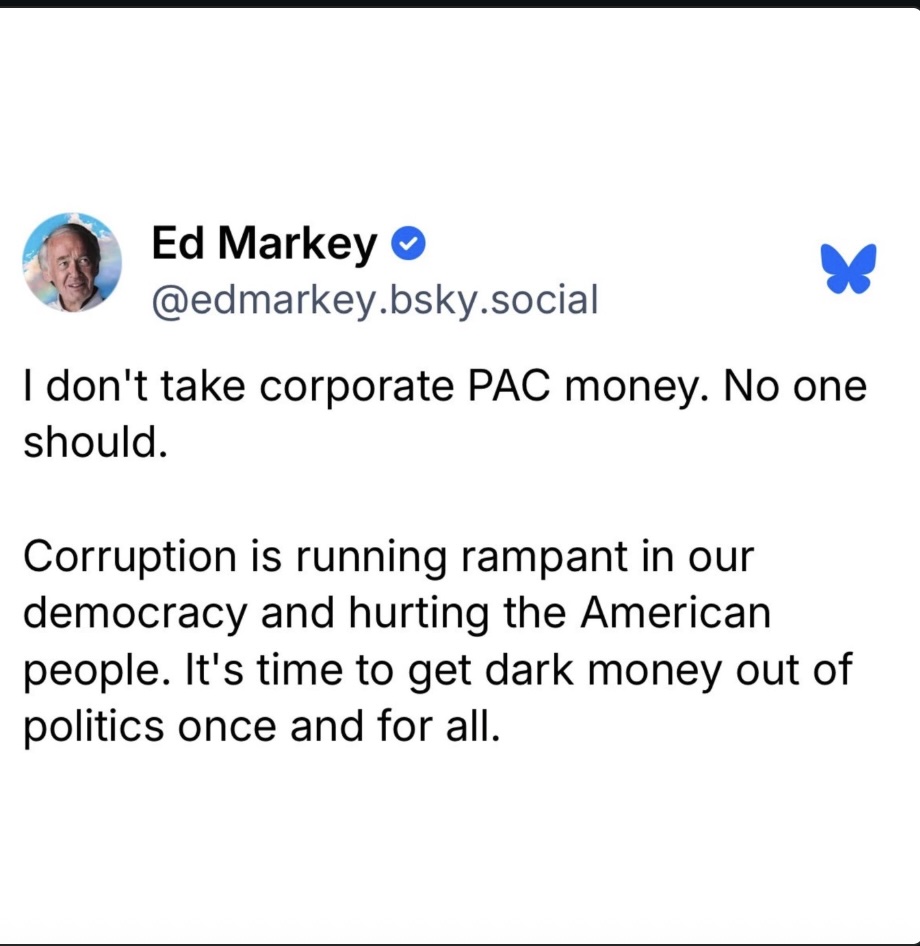 I don't take corporate PAC money.