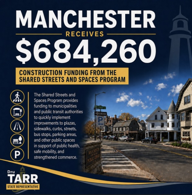 I am excited to announce that Manchester-by-the-Sea is receiving $684,260 in construction funding through the Shared Streets and Spaces Program.