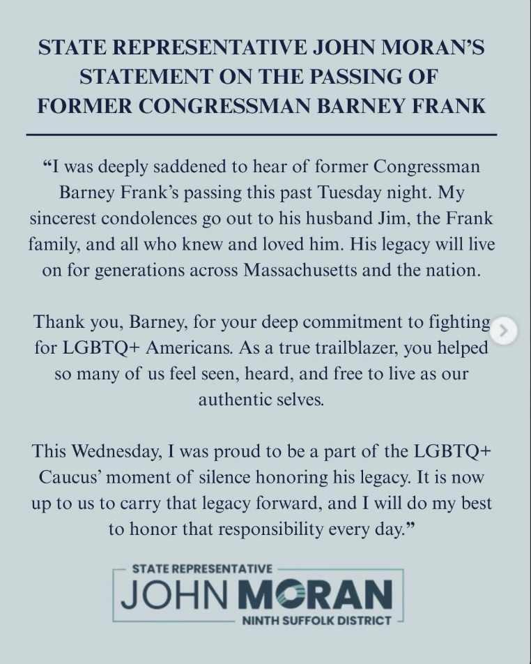 Former Congressman Barney Frank helped so many feel seen, heard, and free to live as their authentic selves.
