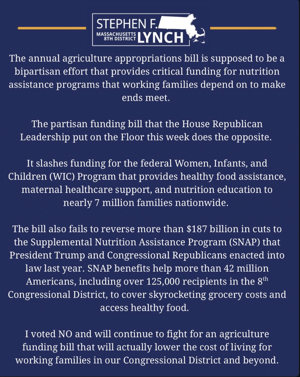 "The annual agriculture appropriations bill is supposed to be a bipartisan effort that provides critical funding for nutrition assistance programs...."