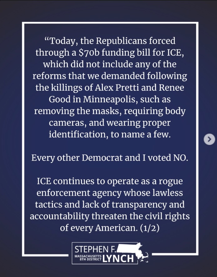"Today the Republicans forced through a $70b funding bill for ICE, which did not include any of the reforms we demanded..."