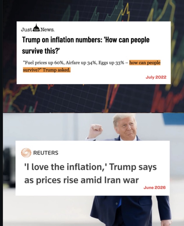 Trump’s opinion on the economy depends on what’s politically convenient for him.