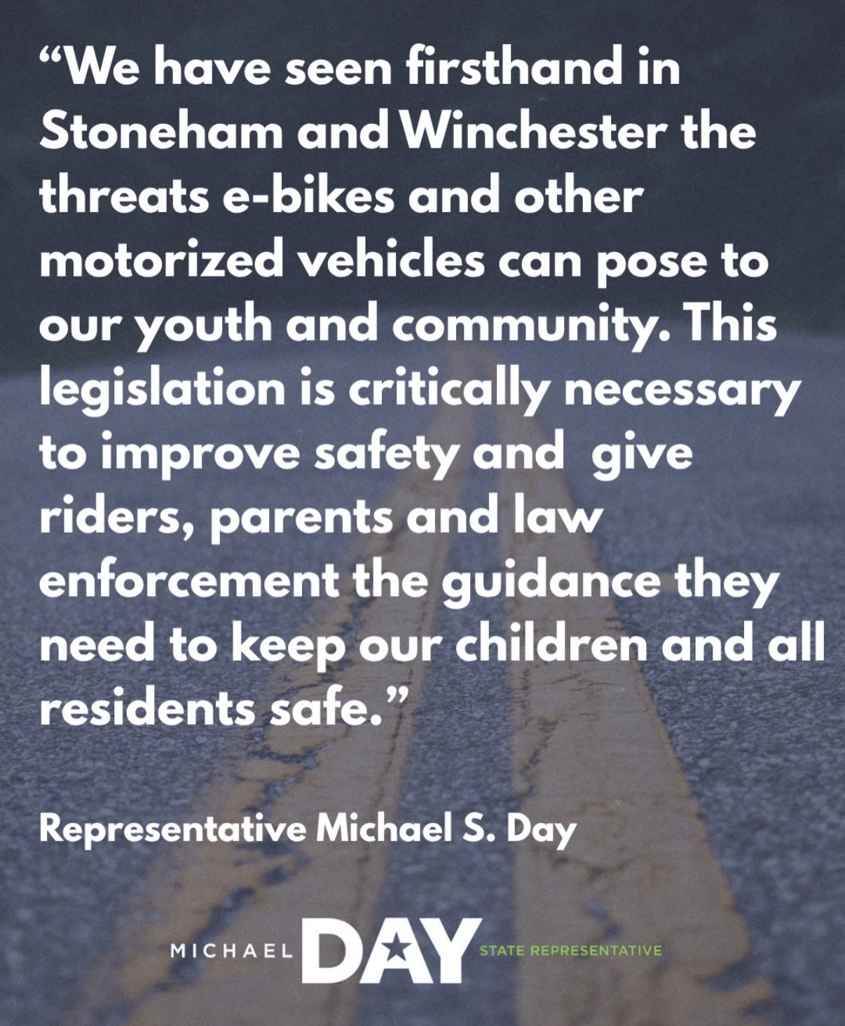 We in the Massachusetts House of Representatives passed a new framework for e-bike safety as part of our Economic Development Bill. 
