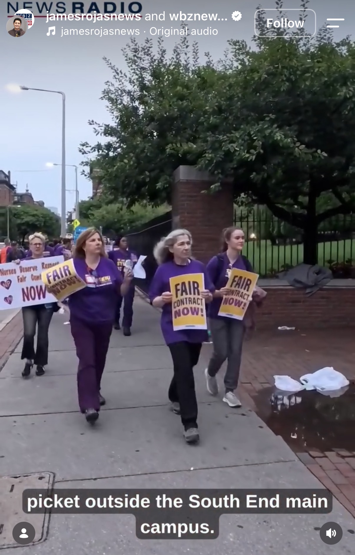 Boston Medical Center nurses hold protest over contract dispute.
