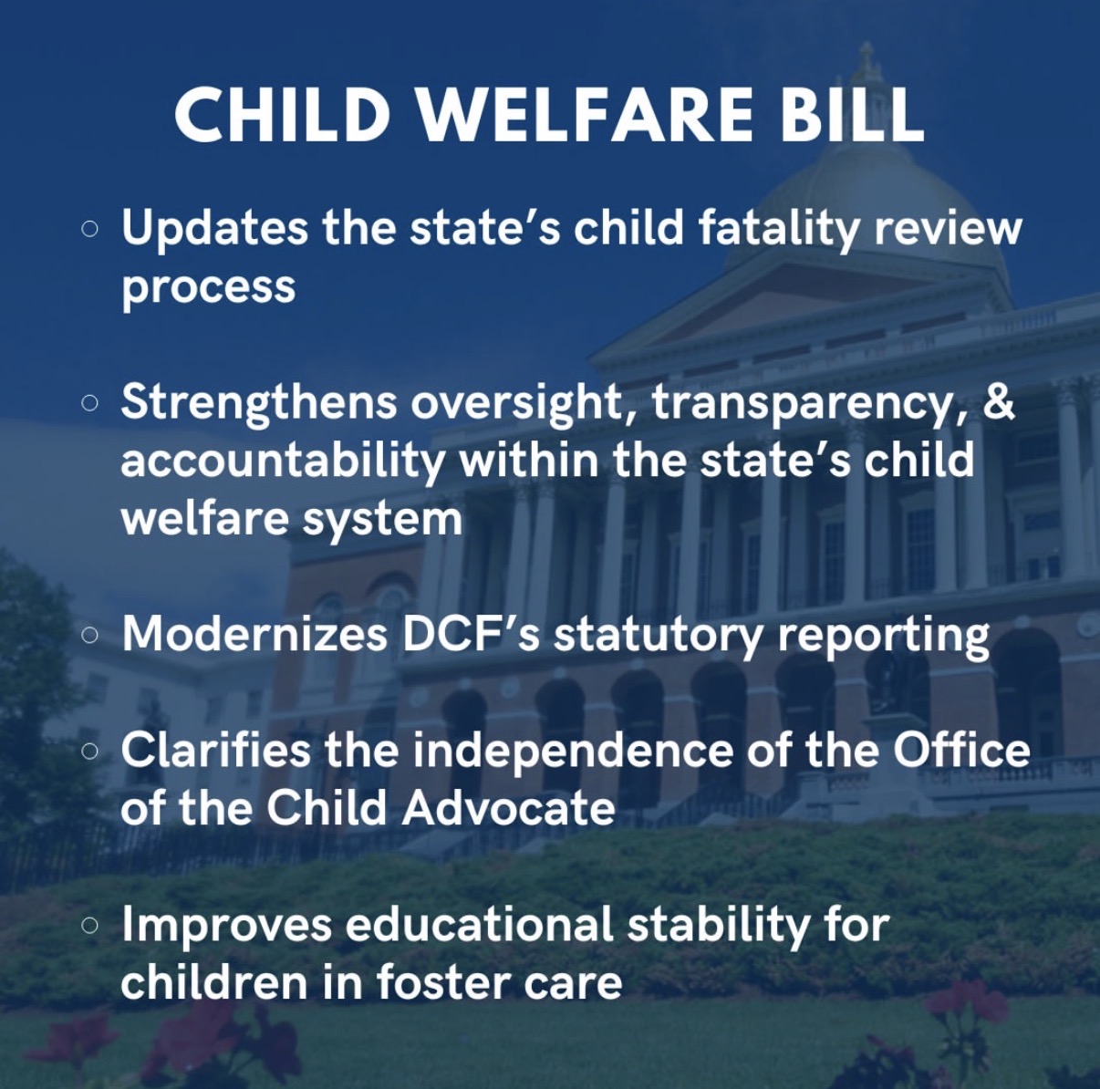 Before we wrapped up formal sessions, the Legislature passed comprehensive child welfare legislation that strengthens oversight, transparency, and accountability within the Commonwealth.