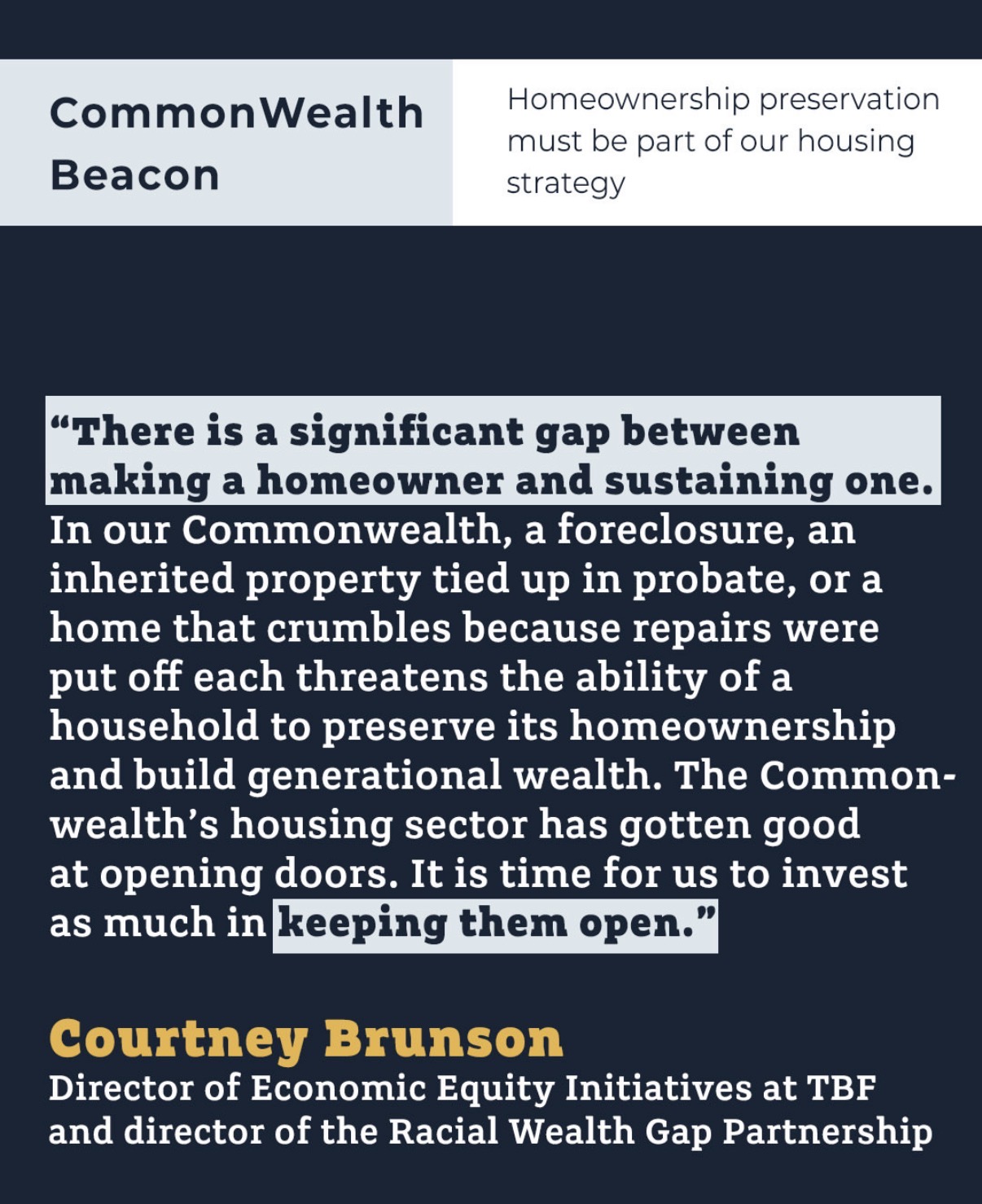 Are we ensuring that homebuyers have the support they need to be long-term homeowners and build generational wealth? While a recent survey by TBF and a coalition of partners with The MassINC Polling Group 