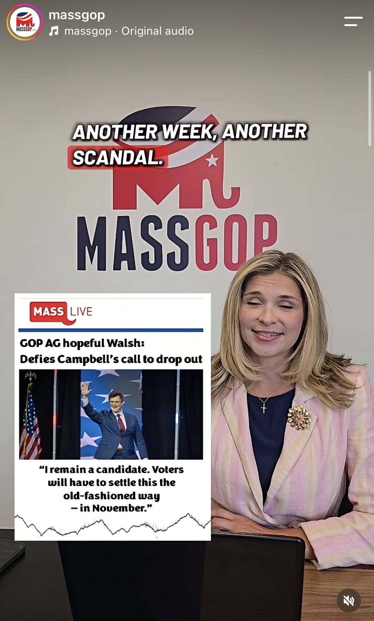 AG Andrea Campbell doesn't want an opponent she wants a coronation.  unfortunately for her she'll have to face Mike Walsh in November on the ballot.