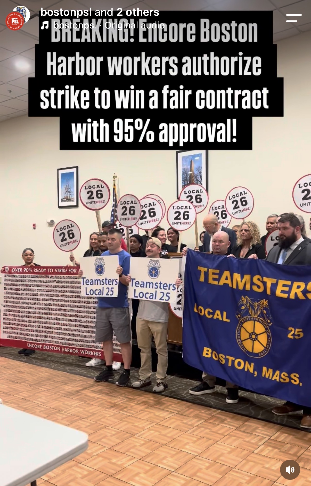BREAKING! Encore Boston Harbor workers authorize strike to win a fair contract with 95% approval! 