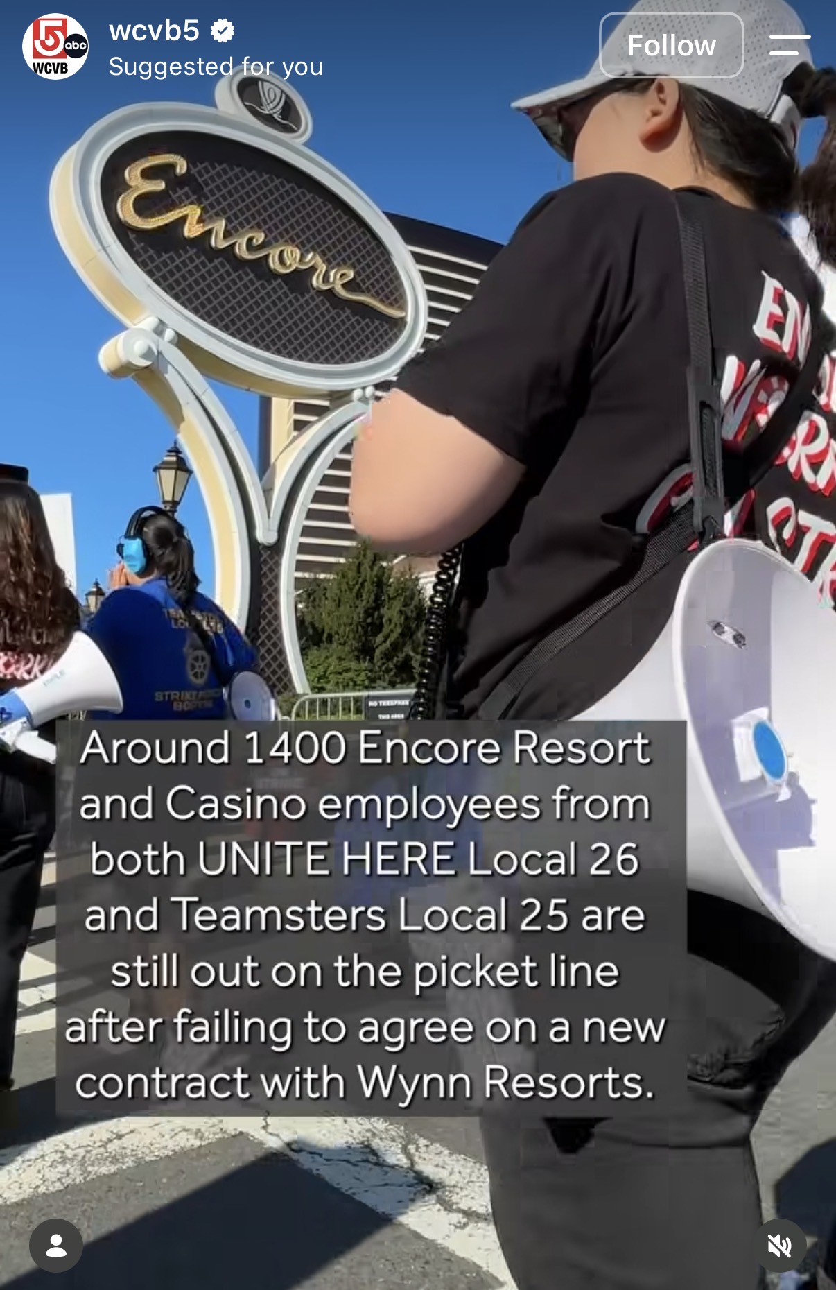 Encore casino workers walk the picket line on day four of their strike with no end in sight.