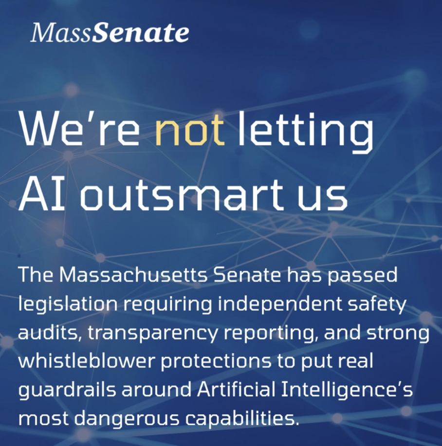 AI is in our hospitals, our schools, our workplaces, and our homes. You deserve to know someone is looking out for you, not just looking to make a profit.