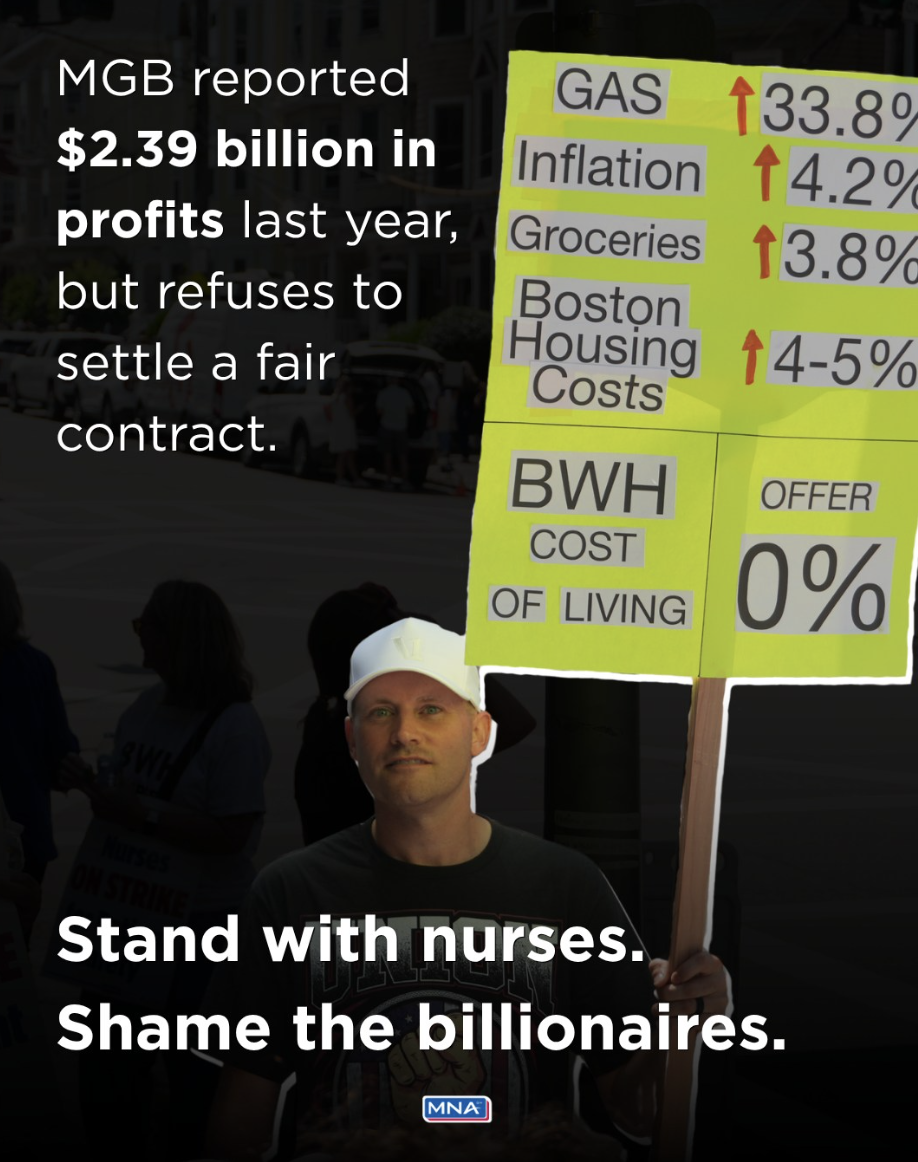 MGB reported $2.39 billion in profits last year, but refuses to settle a fair contract.
