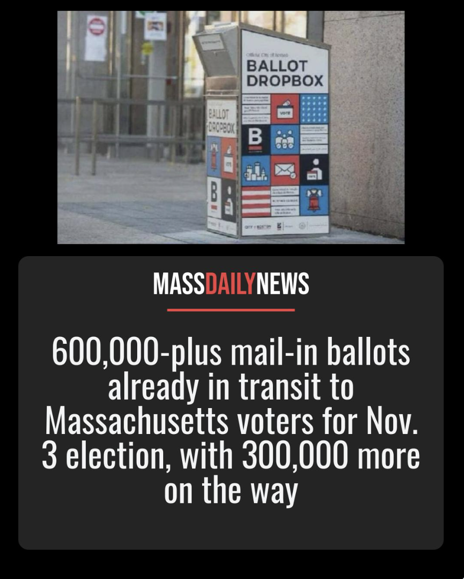 More than 600,000 mail-in ballots for the November 3 Massachusetts election are already in transit to voters, with another 300,000 expected to follow in the coming days, Secretary of State William Galvin's office said.