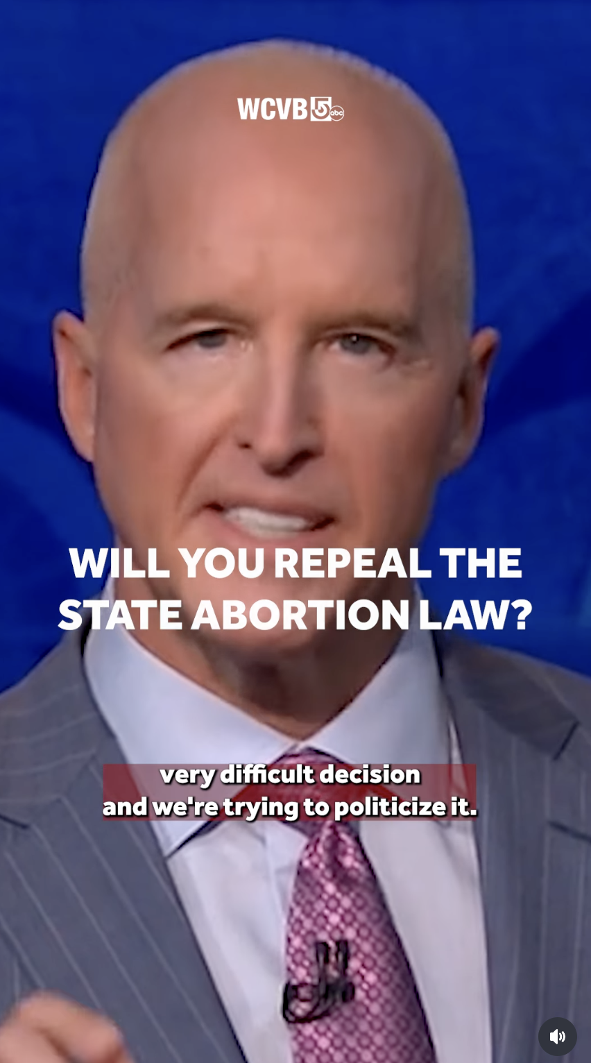 Mike Minogue, who has identified as pro-life, was asked twice if he would repeal the state abortion law that Gov. Healey has signed.