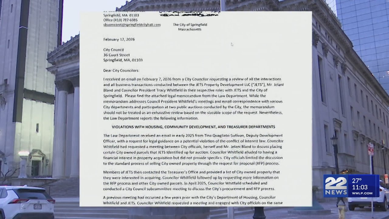 Springfield City Council President Whitfield repeatedly violates conflict-of-interest laws