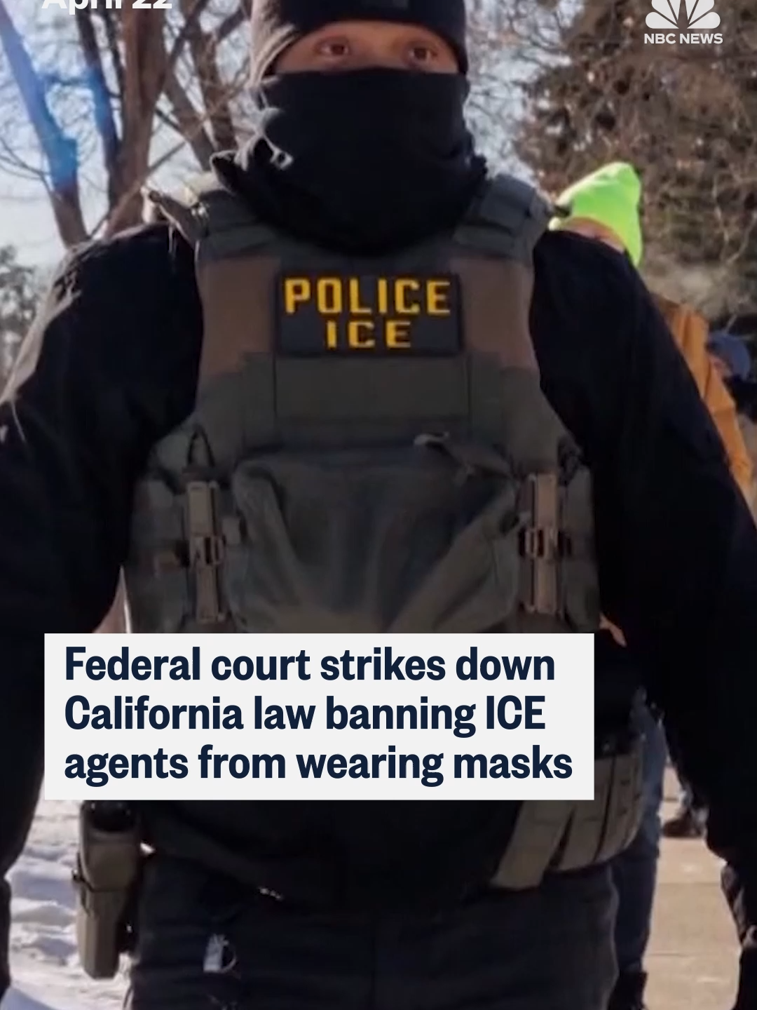 A federal appeals court issued an order blocking a California law requiring federal immigration agents to wear identification, another blow to the state's attempts to limit the Trump administration's aggressive enforcement tactics.