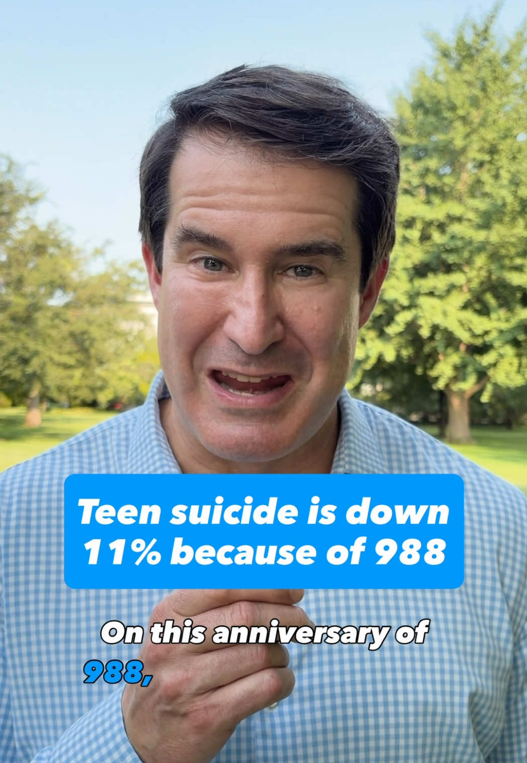 Today marks the anniversary of 988, the three digit number that has saved thousands of lives. Teen suicide is down 11% since 988 launched. That's not a statistic, that's kids who are still here.