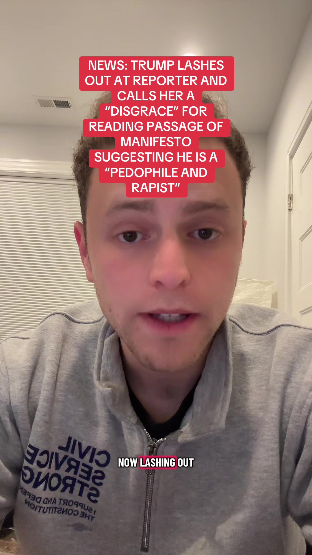 Trump lashes out at reporter and calls her a "disgrace" for reading passage of manifesto suggesting he is a "pedophile and rapist"