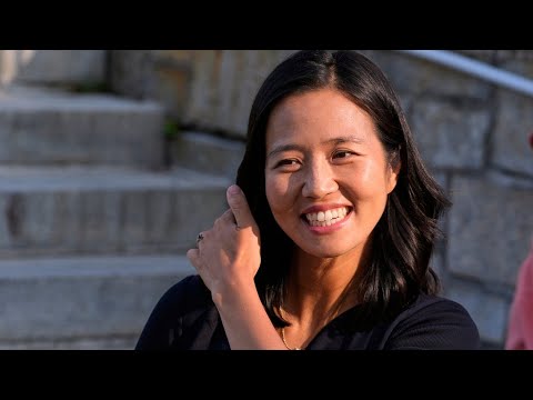 Boston Mayor Michelle Wu being sworn in to second term
