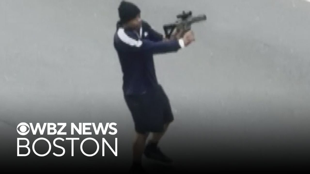 Witness video shows gunman on Memorial Drive in Cambridge, Massachusetts