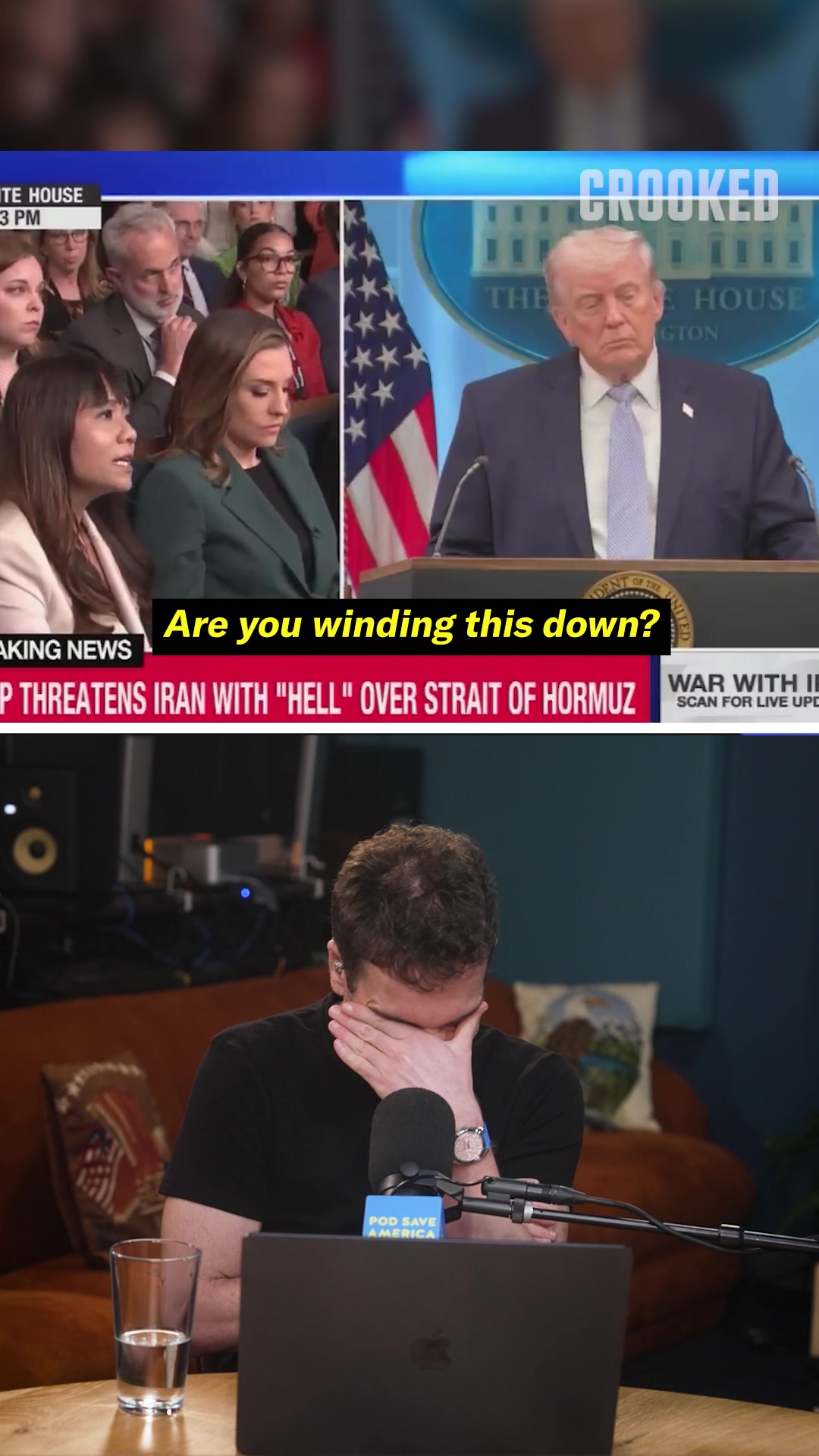 Trump threatens war crimes in Iran. Watch more Pod Save America on YouTube