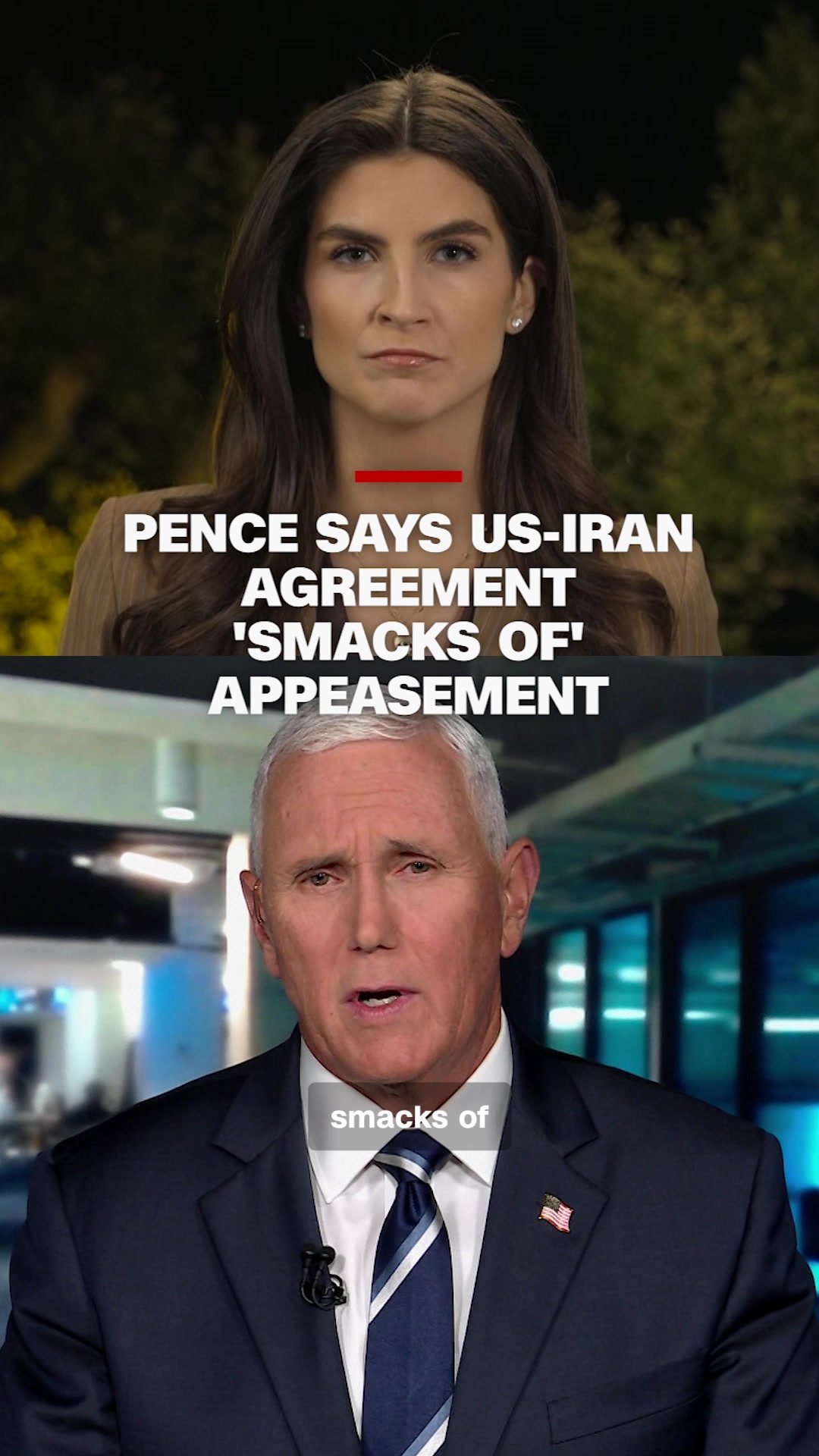 Former Vice President Mike Pence told CNN's Kaitlan Collins the Trump administration’s ceasefire agreement with Iran “smacks of" appeasement and that the president should draw a red line.