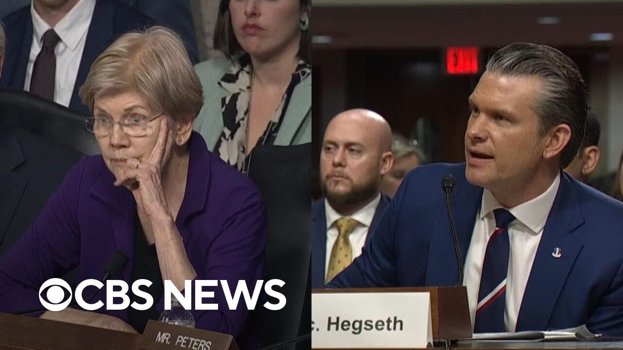 Watch: Warren presses Hegseth about insider trading on Iran war developments