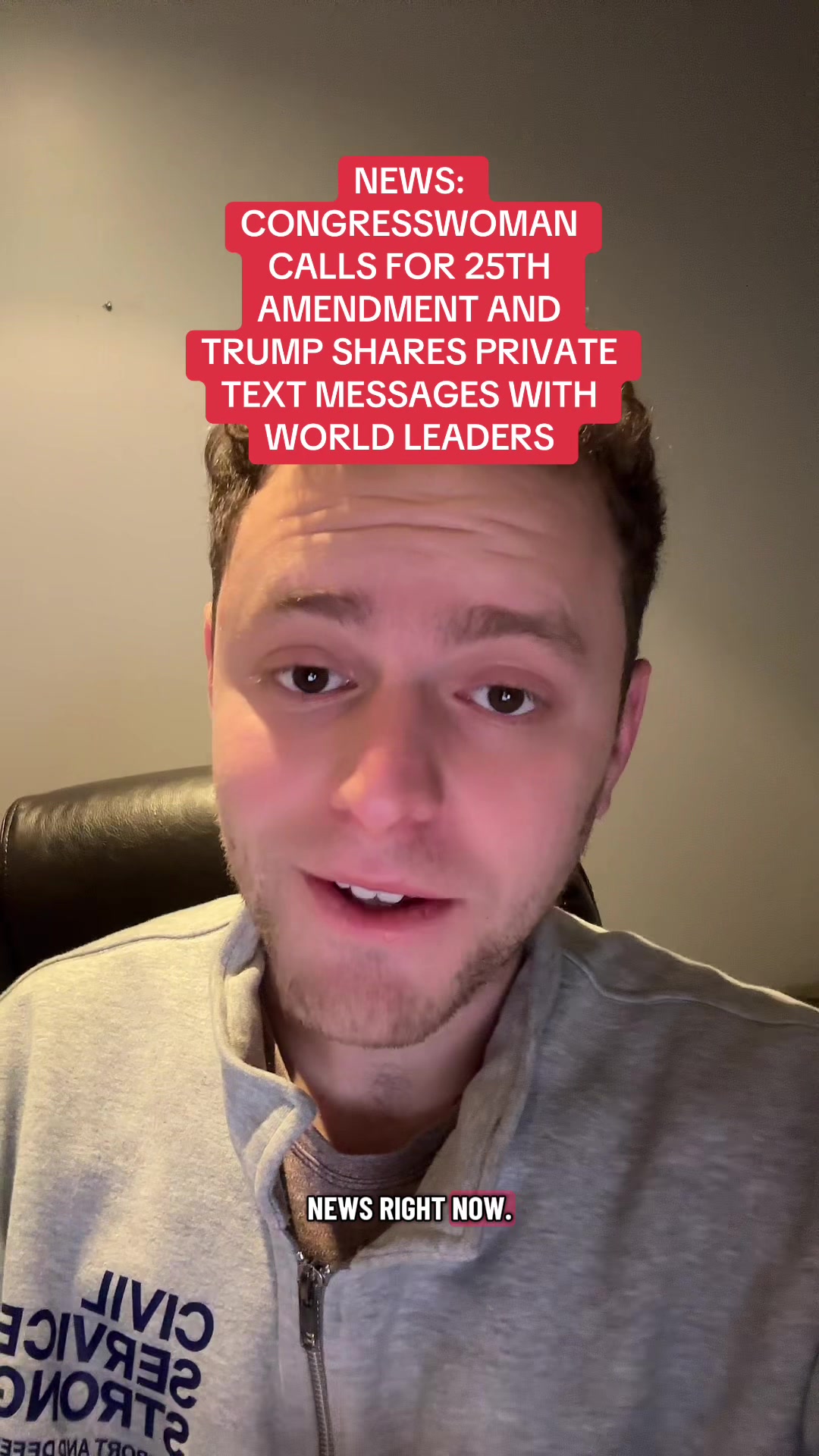 Congresswoman Calls for 25th Amendment and Trump Shares Private Texts Messages with World Leaders