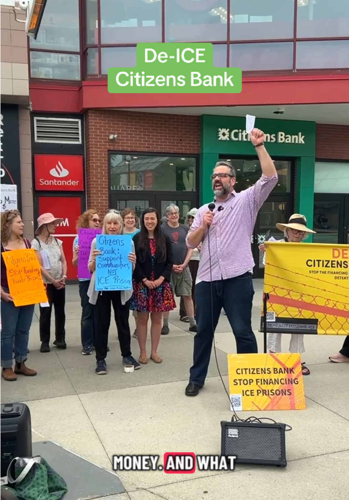 NOT WITH OUR MONEY! I’m proud to stand with Cambridge and Somerville constituents who are demanding that Citizens Bank stop funding the private prison companies that enable Trump’s mass deportation regime and the fascist ICE crackdown. 