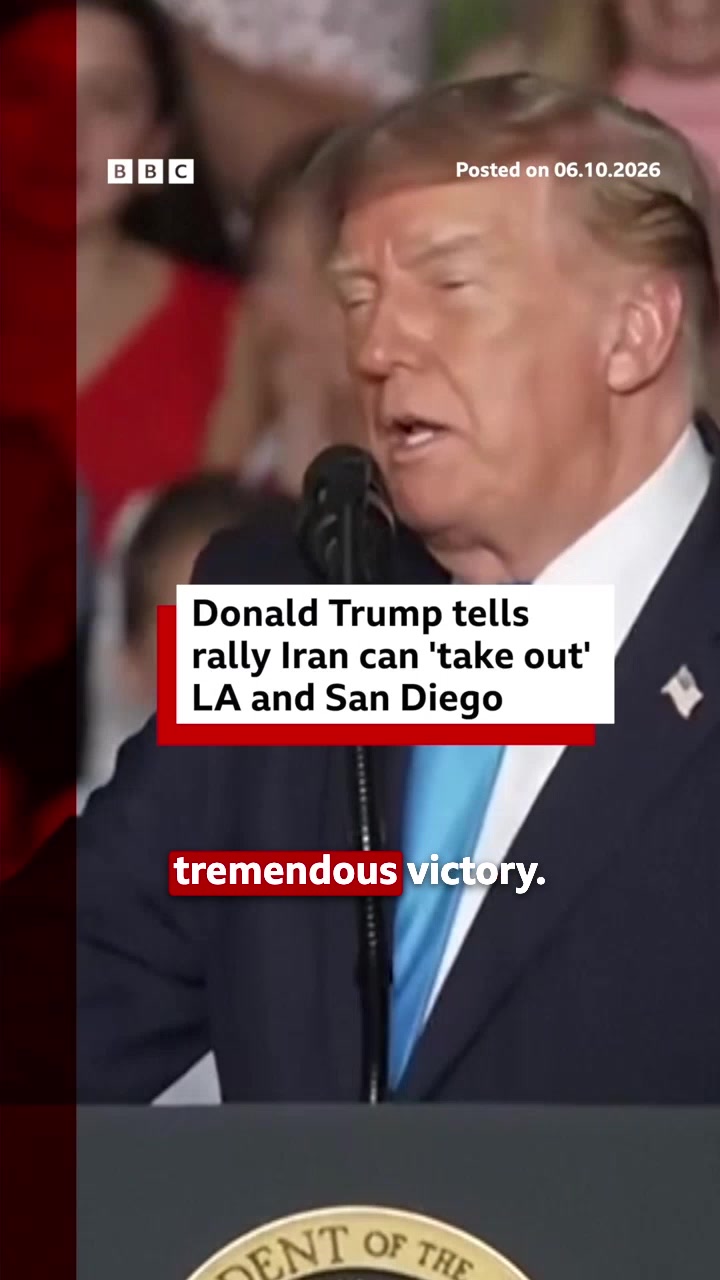 Leaders in California have condemned US President Donald Trump after comments he made during a midterms election rally in Nebraska. Speaking about the war with Iran, Trump said: "Let them take out Los Angeles, let them take out San Diego."