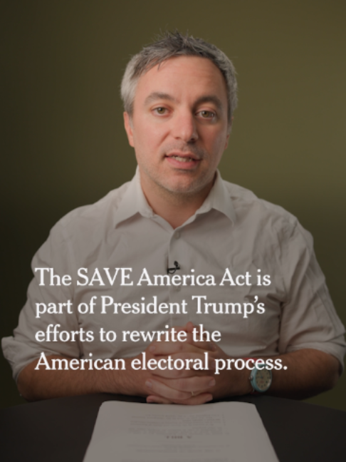 President Trump is demanding that Congress pass the SAVE America Act to change American elections. Our national politics reporter Nick Corasaniti looks at what’s in it. 