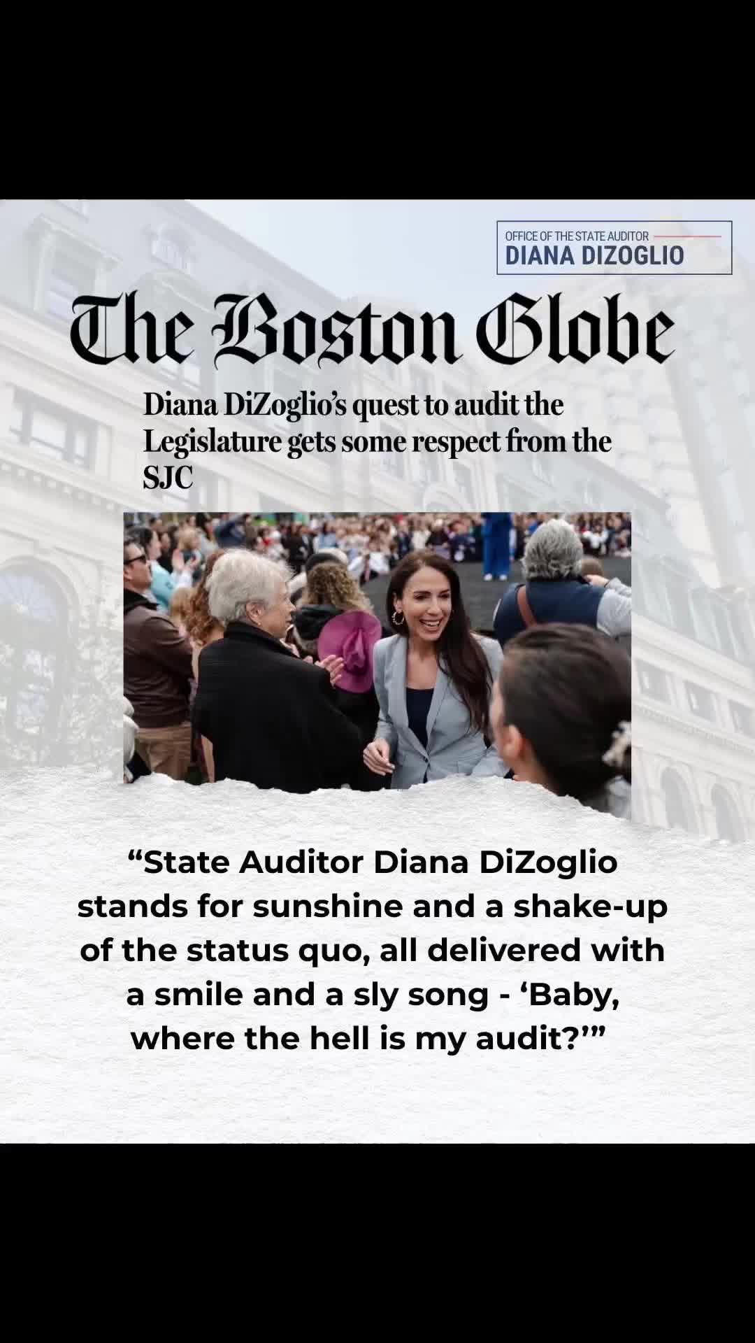 “Diana DiZoglio’s quest to audit the Legislature gets some #respect from the #SJC ”
