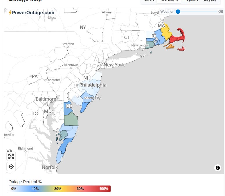 More than 200K customers without power in Massachusetts, with some outages likely to persist for days